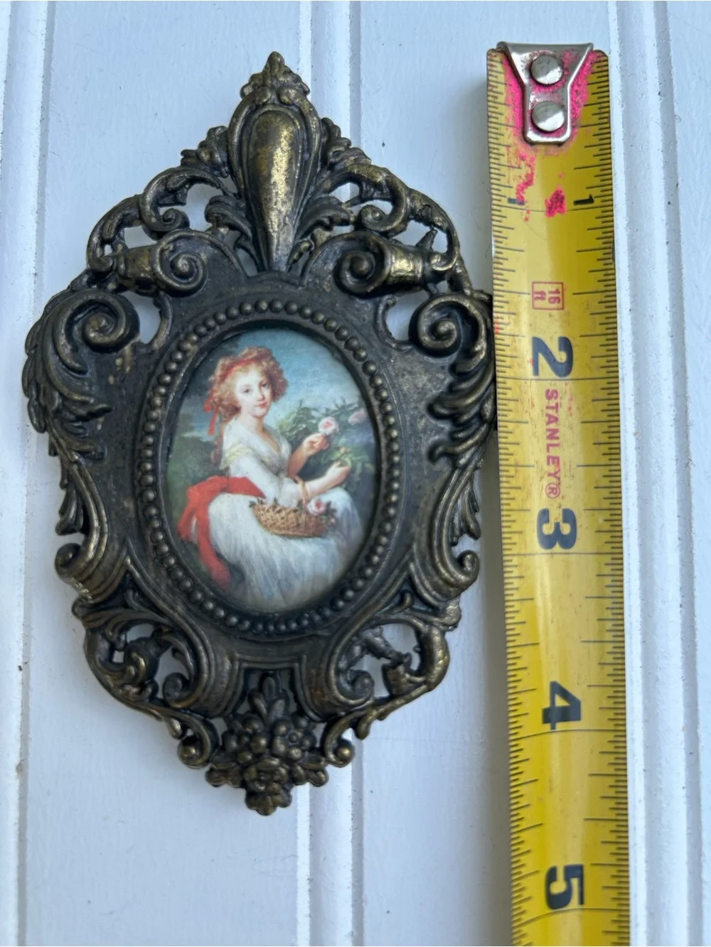 Vintage Frames Gold Double Metal Ornate Silver Portrait Miniature Made in Italy
